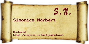 Simonics Norbert névjegykártya