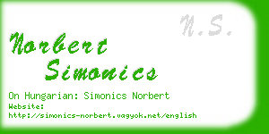 norbert simonics business card